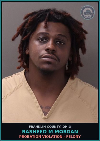 CCW arrest card for Rasheed M Morgan in Franklin County: POSSESSION OF DRUGS