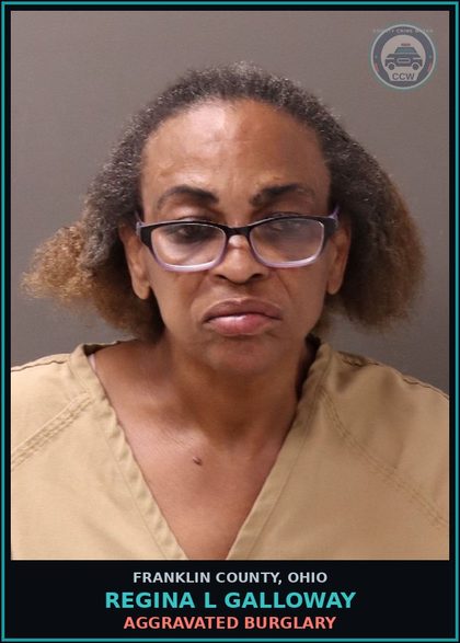 CCW arrest card for Regina L Galloway in Franklin County: THEFT