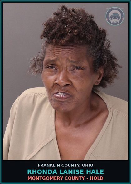 CCW arrest card for Rhonda Lanise Hale in Franklin County: MONTGOMERY COUNTY - HOLD