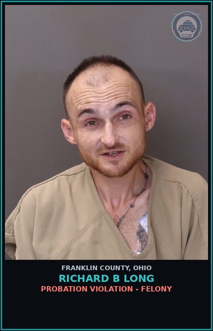 CCW arrest card for Richard B Long in Franklin County: PROBATION VIOLATION - FELONY