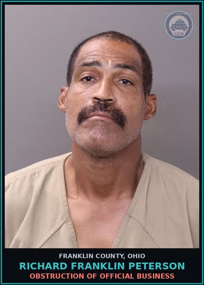 CCW arrest card for Richard Franklin Peterson in Franklin County: AGGRAVATED MENACING