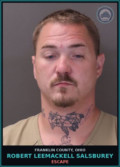 CCW arrest card for Robert Leemackell Salsburey in Franklin County: ESCAPE
