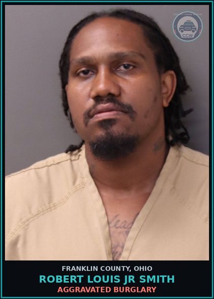 CCW arrest card for Robert Louis Jr Smith in Franklin County: AGGRAVATED BURGLARY