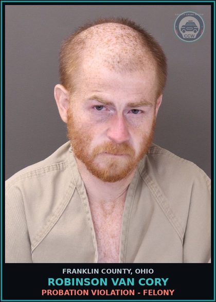 CCW arrest card for Robinson Van Cory in Franklin County: PROBATION VIOLATION - FELONY