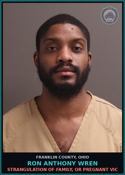 CCW arrest card for Ron Anthony Wren in Franklin County: STRANGULATION OF FAMILY, OR PREGNANT VICTIM