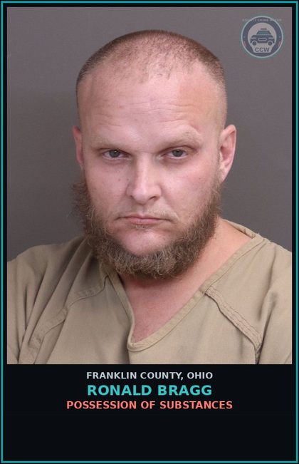 CCW arrest card for Ronald Bragg in Franklin County: THEFT
