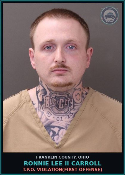 CCW arrest card for Ronnie Lee Ii Carroll in Franklin County: T.P.O. VIOLATION(FIRST OFFENSE)
