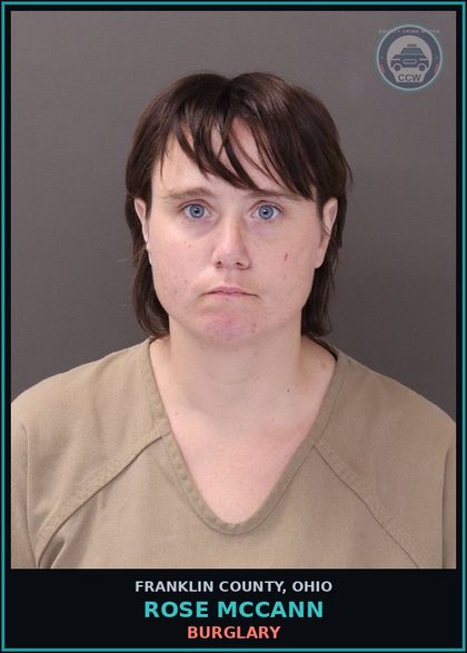 CCW arrest card for Rose Mccann in Franklin County: BURGLARY