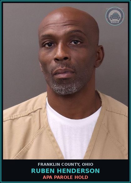 CCW arrest card for Ruben Henderson in Franklin County: APA PAROLE HOLD