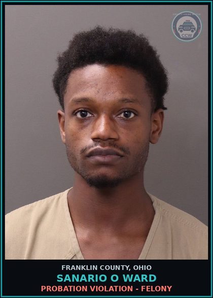 CCW arrest card for Sanario O Ward in Franklin County: DRIVING UNDER SUSP OR IN VIOL OF LICENSE RESTRICT
