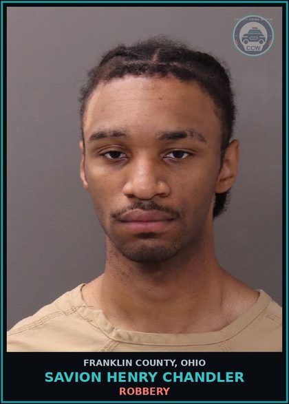 CCW arrest card for Savion Henry Chandler in Franklin County: ROBBERY