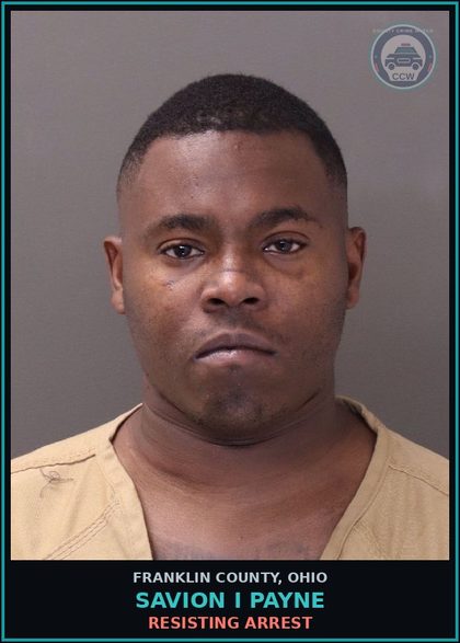 CCW arrest card for Savion I Payne in Franklin County: RABIES QUARANTINE