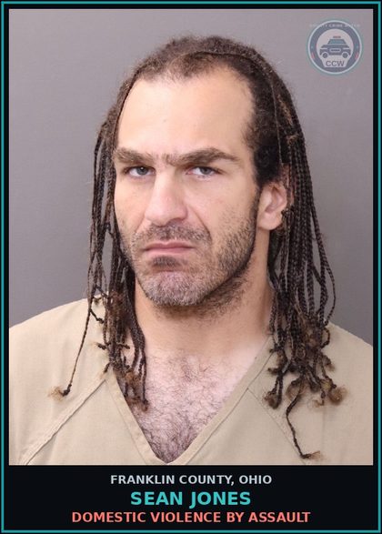 CCW arrest card for Sean Jones in Franklin County: DOMESTIC VIOLENCE BY ASSAULT