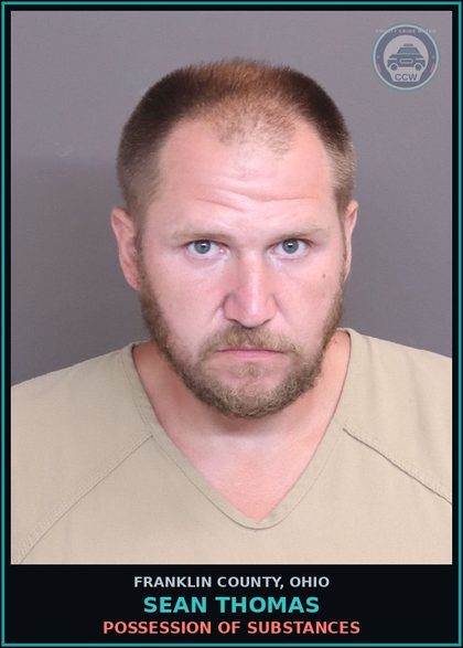 CCW arrest card for Sean Thomas in Franklin County: BREAKING AND ENTERING