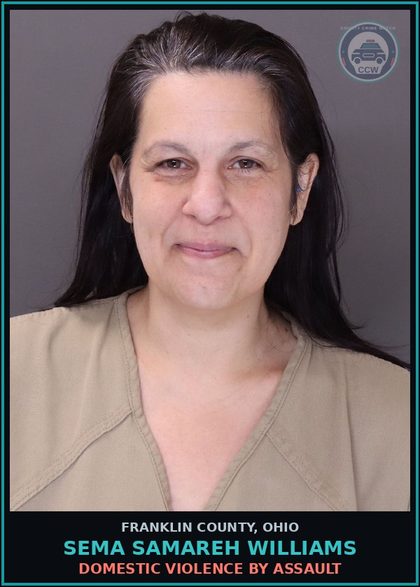 CCW arrest card for Sema Samareh Williams in Franklin County: DOMESTIC VIOLENCE BY ASSAULT