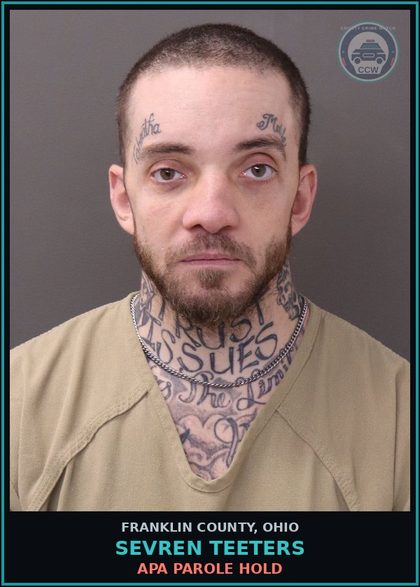 CCW arrest card for Sevren Teeters in Franklin County: APA PAROLE HOLD