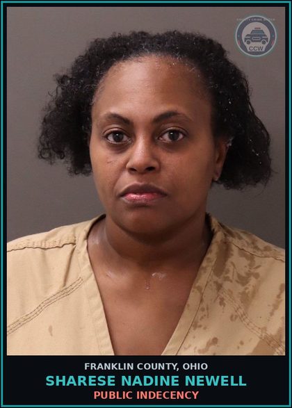 CCW arrest card for Sharese Nadine Newell in Franklin County: PUBLIC INDECENCY