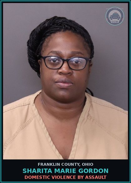 CCW arrest card for Sharita Marie Gordon in Franklin County: DOMESTIC VIOLENCE BY ASSAULT