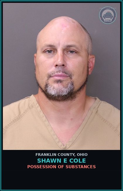 CCW arrest card for Shawn E Cole in Franklin County: POSSESSION OF DRUGS