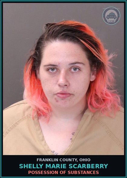 CCW arrest card for Shelly Marie Scarberry in Franklin County: POSSESSION OF DRUGS