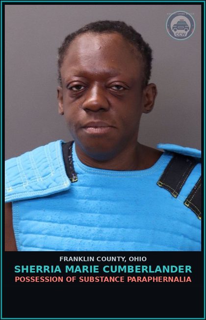 CCW arrest card for Sherria Marie Cumberlander in Franklin County: POSSESSION OF DRUG PARAPHERNALIA