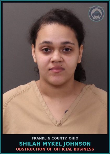 CCW arrest card for Shilah Mykel Johnson in Franklin County: OBSTRUCTION OF OFFICIAL BUSINESS
