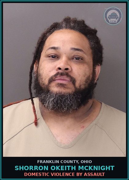 CCW arrest card for Shorron Okeith Mcknight in Franklin County: DOMESTIC VIOLENCE BY ASSAULT