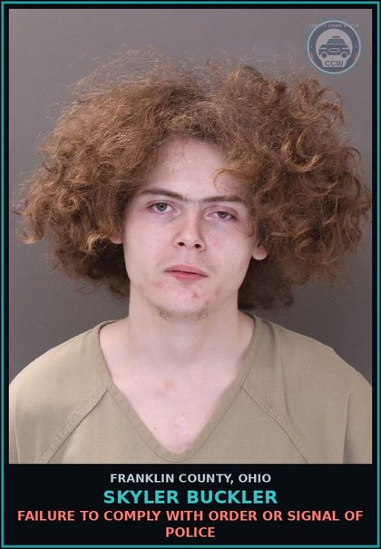 CCW arrest card for Skyler Buckler in Franklin County: FAILURE TO COMPLY WITH ORDER OR SIGNAL OF POLICE