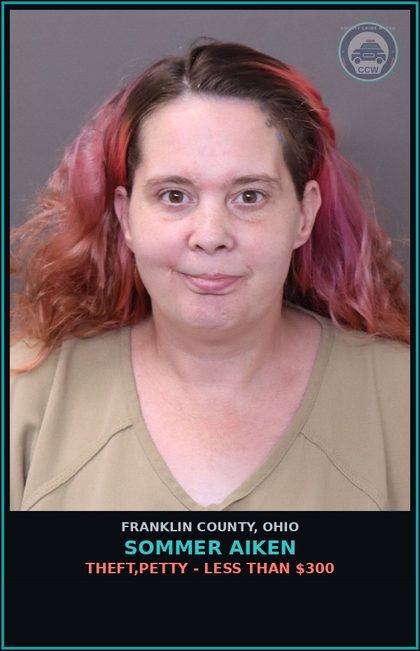 CCW arrest card for Sommer Aiken in Franklin County: APA PAROLE HOLD