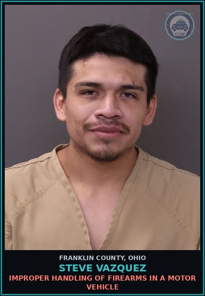 CCW arrest card for Steve Vazquez in Franklin County: POSSESSION OF DRUGS