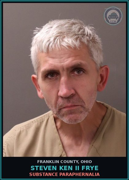 CCW arrest card for Steven Ken Ii Frye in Franklin County: DRUG PARAPHERNALIA