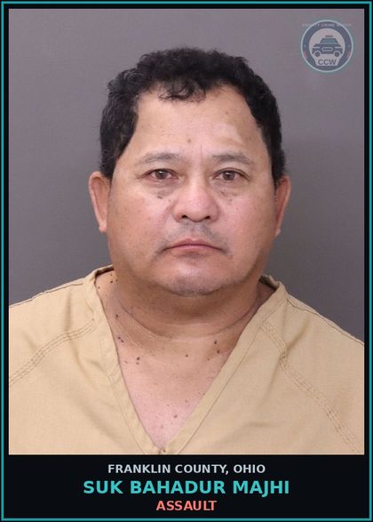 CCW arrest card for Suk Bahadur Majhi in Franklin County: ASSAULT