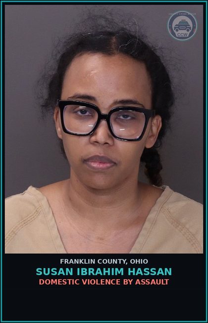 CCW arrest card for Susan Ibrahim Hassan in Franklin County: DOMESTIC VIOLENCE BY ASSAULT