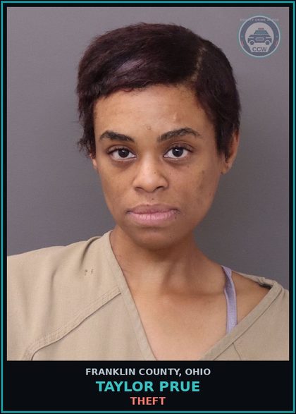 CCW arrest card for Taylor Prue in Franklin County: THEFT