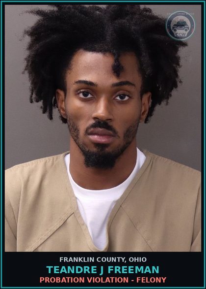 CCW arrest card for Teandre J Freeman in Franklin County: PROBATION VIOLATION - FELONY