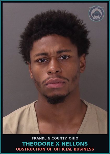 CCW arrest card for Theodore X Nellons in Franklin County: OBSTRUCTION OF OFFICIAL BUSINESS