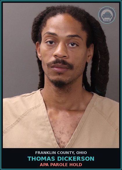 CCW arrest card for Thomas Dickerson in Franklin County: APA PAROLE HOLD