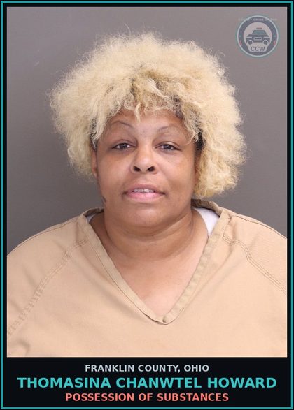 CCW arrest card for Thomasina Chanwtel Howard in Franklin County: THEFT