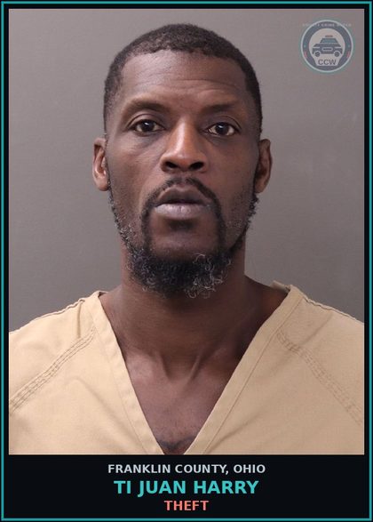CCW arrest card for Ti Juan Harry in Franklin County: THEFT
