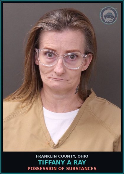 CCW arrest card for Tiffany A Ray in Franklin County: POSSESSION OF DRUGS
