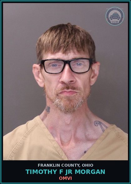 CCW arrest card for Timothy F Jr Morgan in Franklin County: OMVI