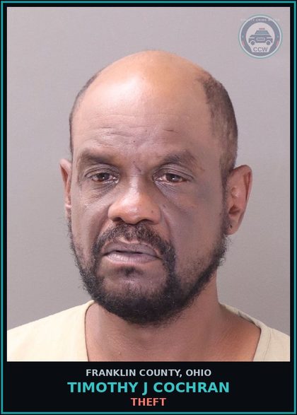 CCW arrest card for Timothy J Cochran in Franklin County: DRUG ABUSE - CRACK/COCAINE