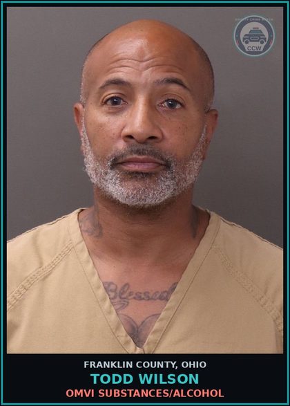 CCW arrest card for Todd Wilson in Franklin County: OMVI DRUGS/ALCOHOL