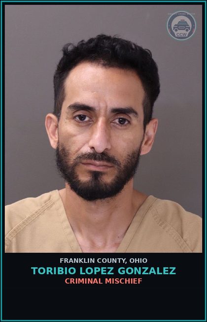 CCW arrest card for Toribio Lopez Gonzalez in Franklin County: CRIMINAL MISCHIEF