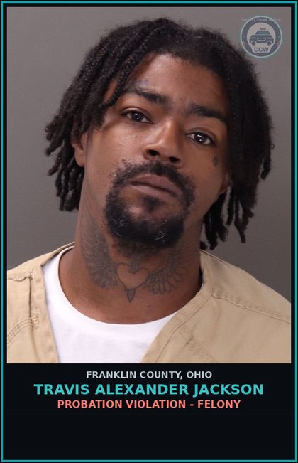 CCW arrest card for Travis Alexander Jackson in Franklin County: PROBATION VIOLATION - FELONY