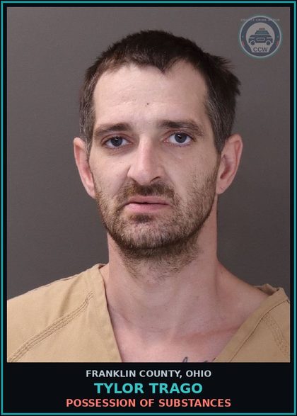 CCW arrest card for Tylor Trago in Franklin County: POSSESSION OF DRUGS
