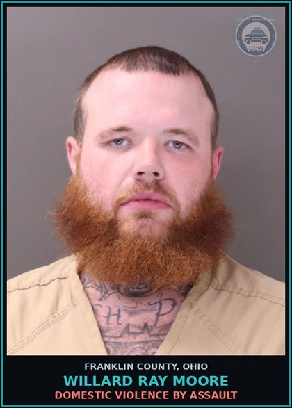 CCW arrest card for Willard Ray Moore in Franklin County: DOMESTIC VIOLENCE BY ASSAULT