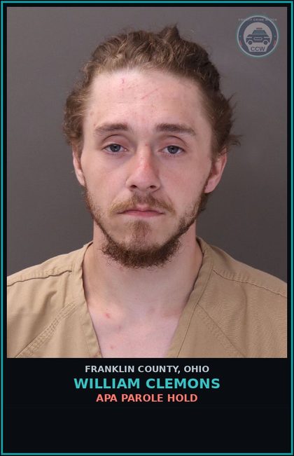 CCW arrest card for William Clemons in Franklin County: APA PAROLE HOLD