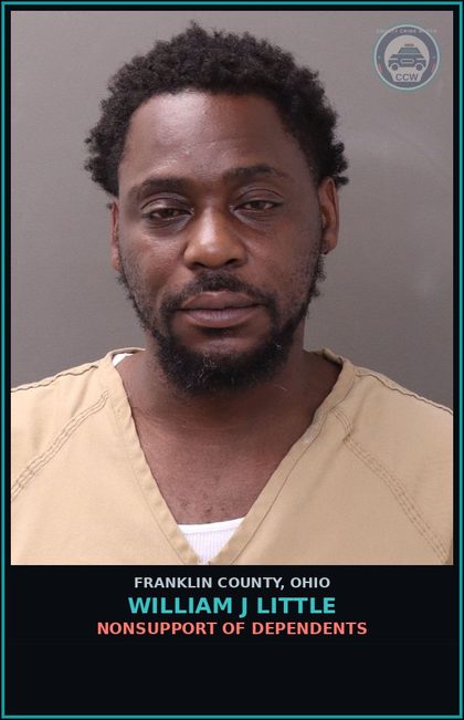 CCW arrest card for William J Little in Franklin County: NONSUPPORT OF DEPENDENTS