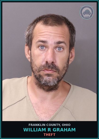 CCW arrest card for William R Graham in Franklin County: THEFT